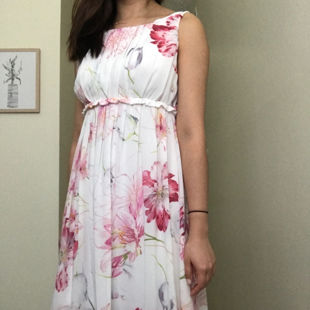 white floral dress